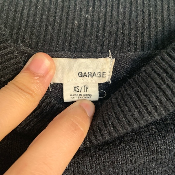 Garage, Dark Grey Mock Neck Sweater, Size: X Small - Picture 3 of 3